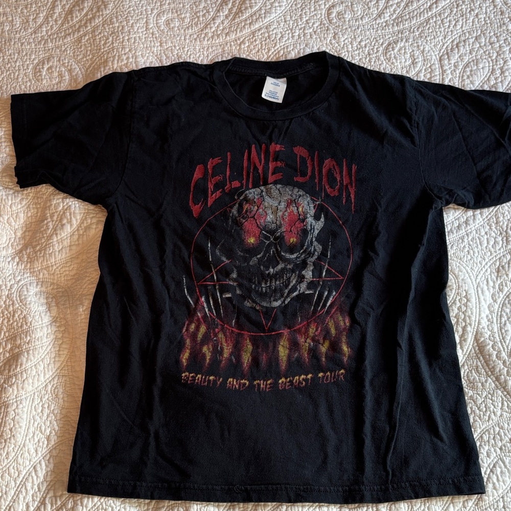 Ironic Celine Dion Punk Rock Graphic T-Shirt